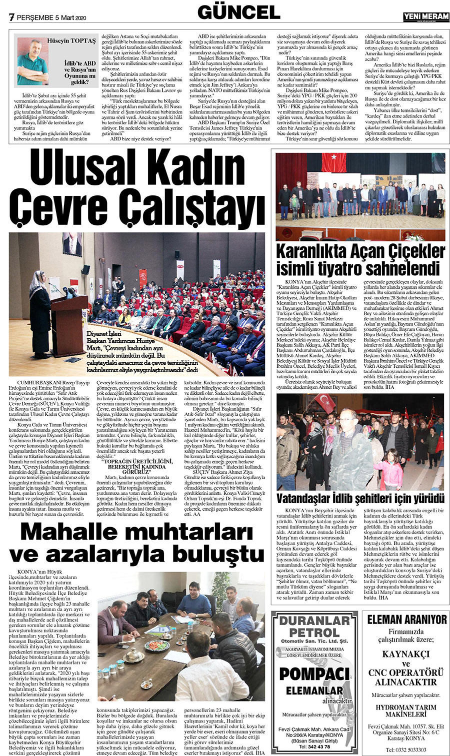 5 Mart 2020 Yeni Meram Gazetesi