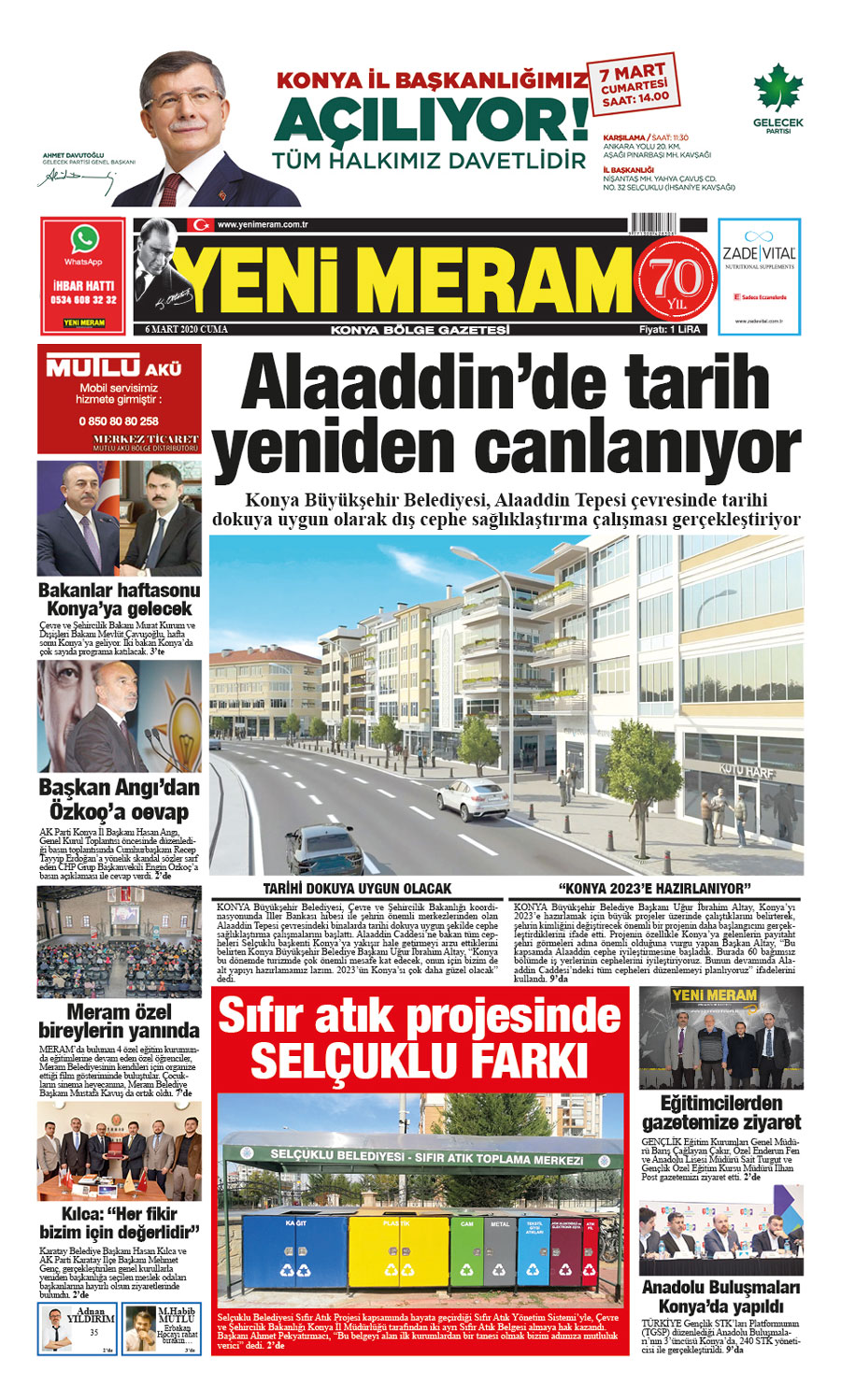 6 Mart 2020 Yeni Meram Gazetesi