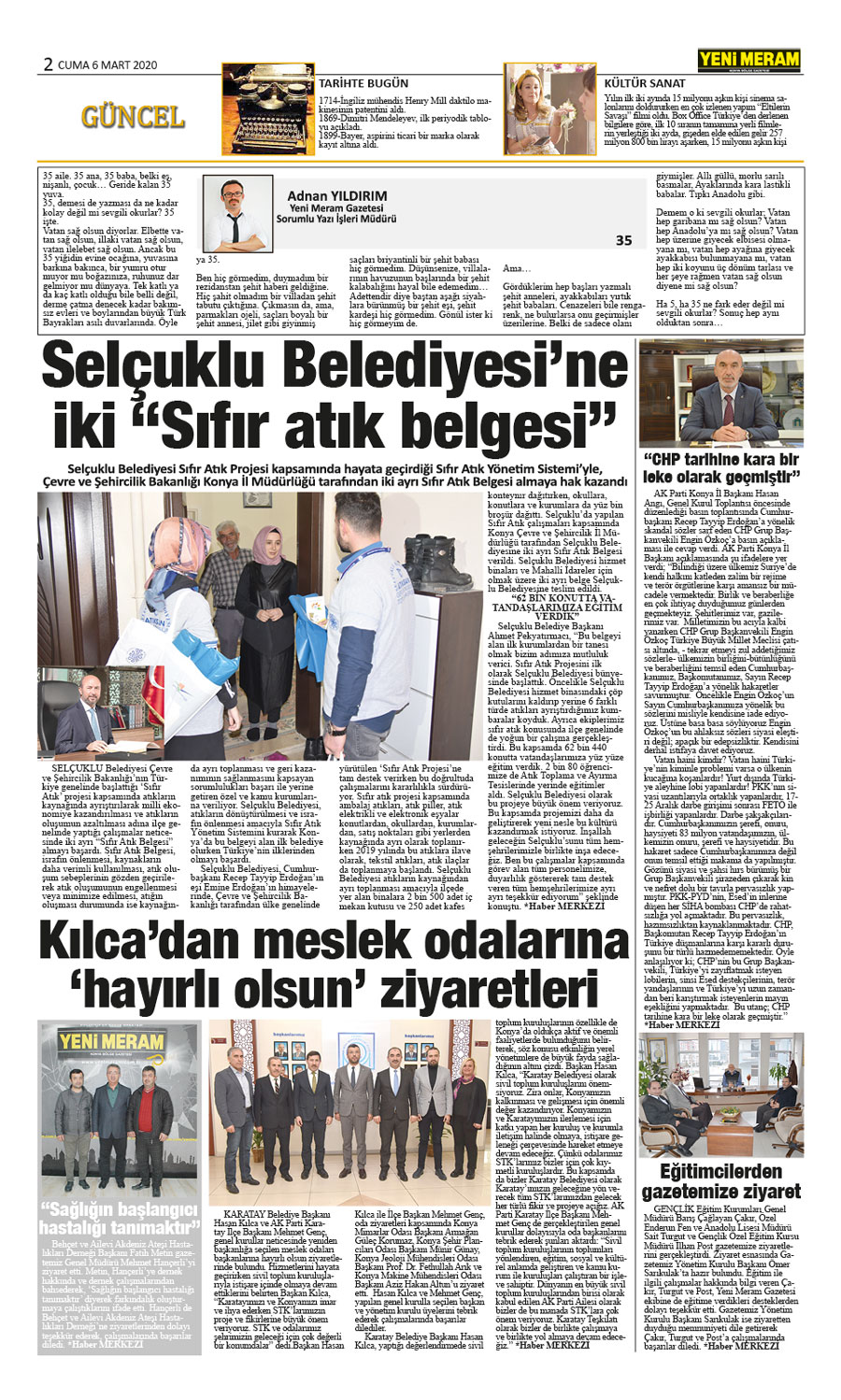 6 Mart 2020 Yeni Meram Gazetesi