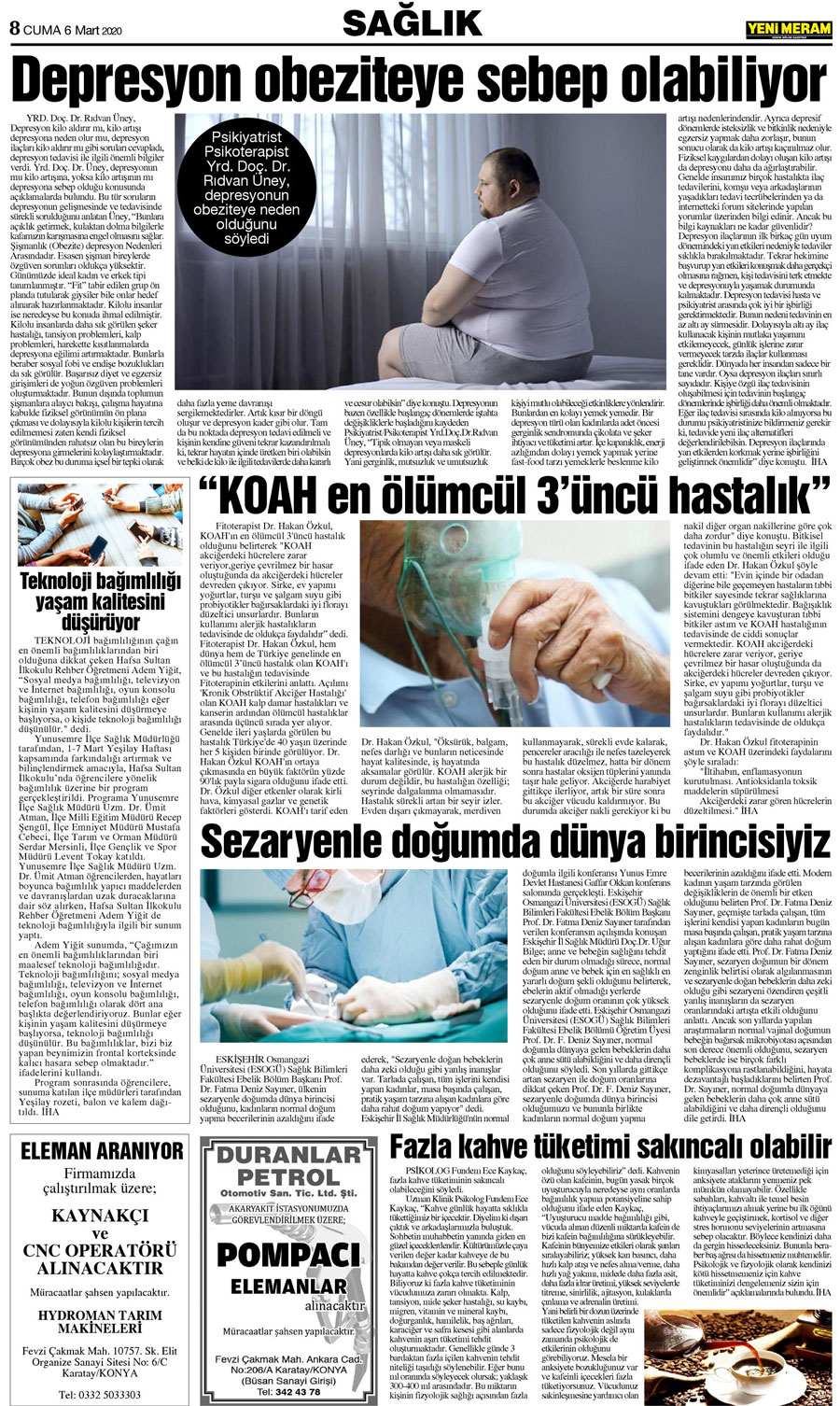 6 Mart 2020 Yeni Meram Gazetesi