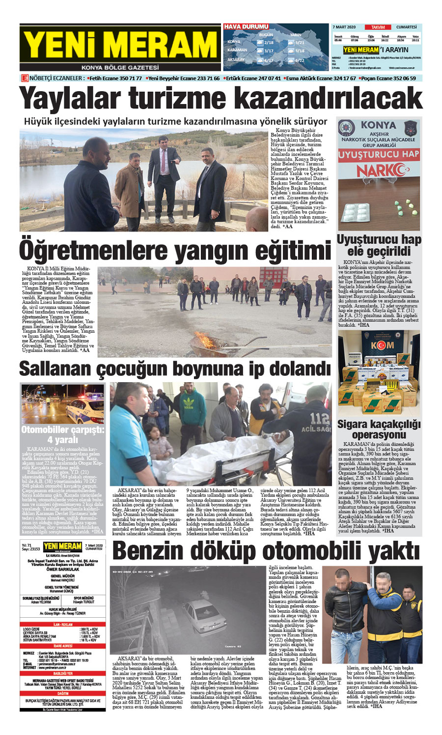 7 Mart 2020 Yeni Meram Gazetesi