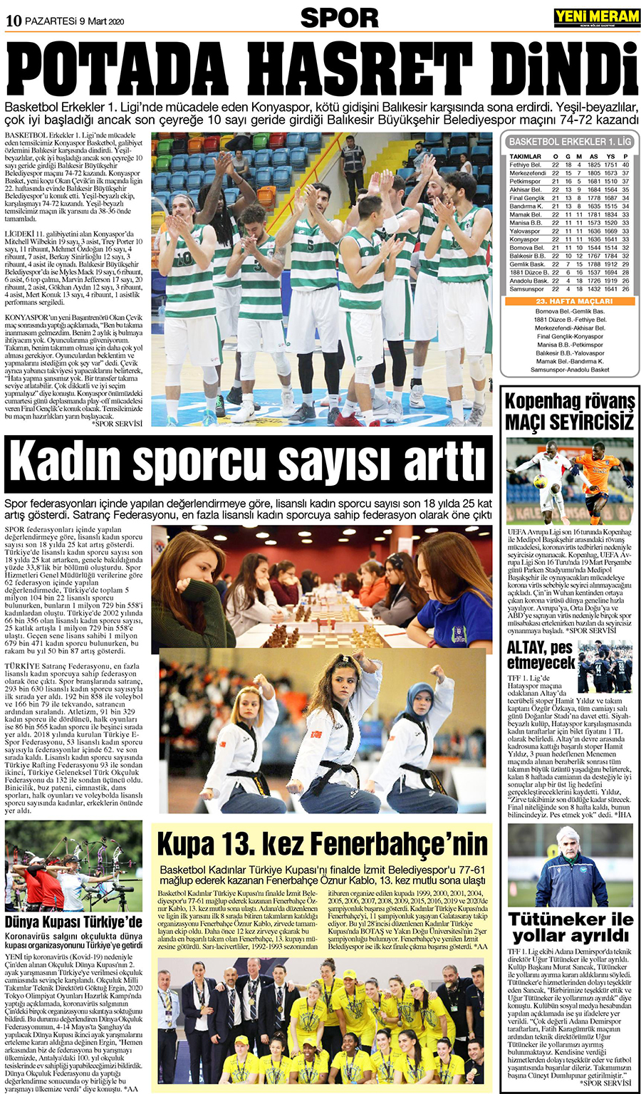 9 Mart 2020 Yeni Meram Gazetesi