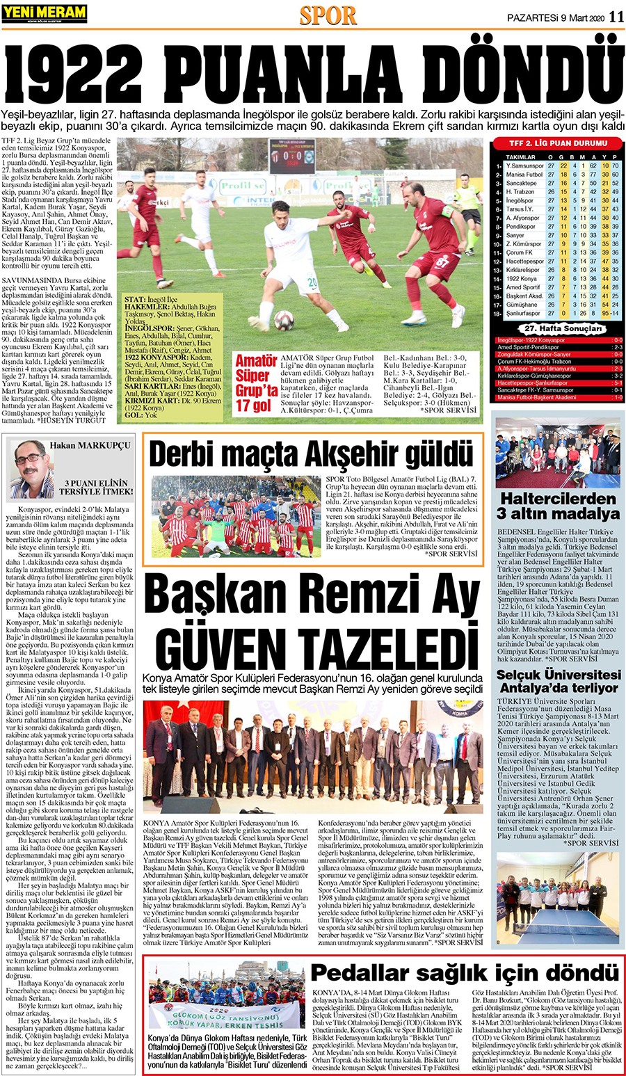 9 Mart 2020 Yeni Meram Gazetesi