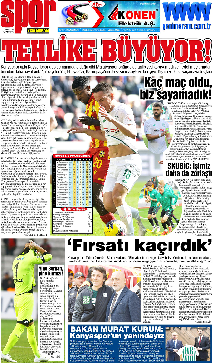 9 Mart 2020 Yeni Meram Gazetesi