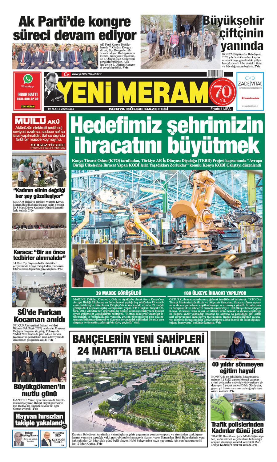 10 Mart 2020 Yeni Meram Gazetesi