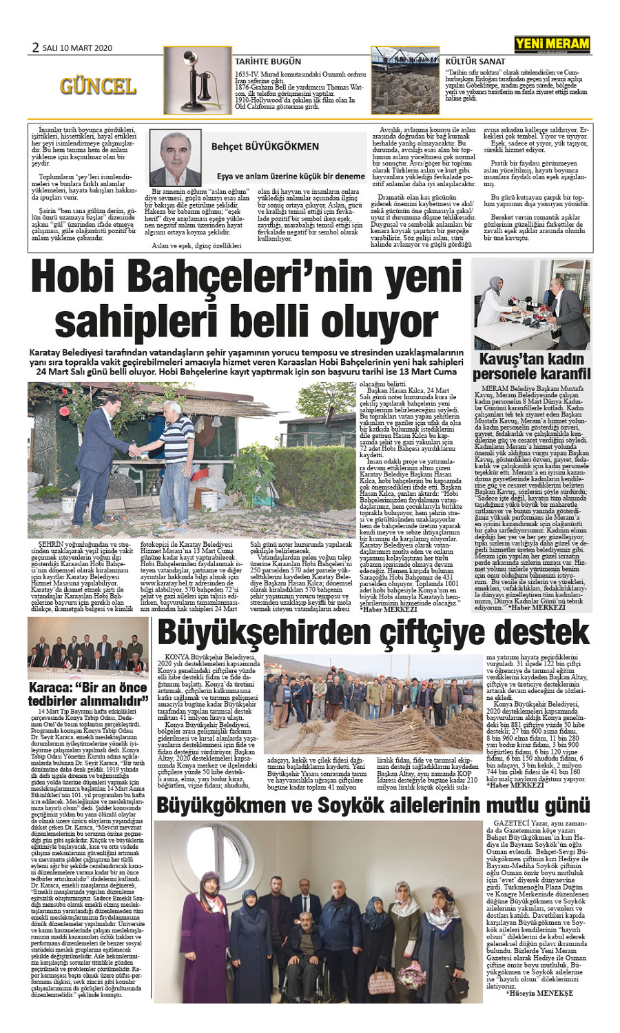 10 Mart 2020 Yeni Meram Gazetesi