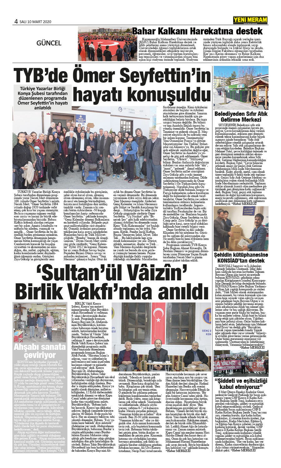 10 Mart 2020 Yeni Meram Gazetesi