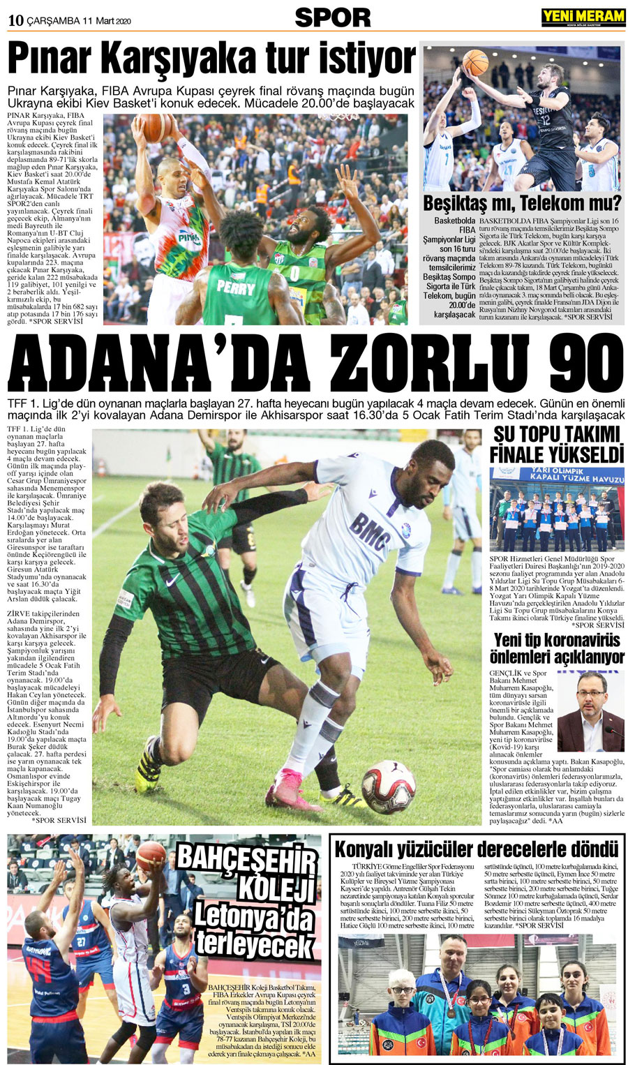 11 Mart 2020 Yeni Meram Gazetesi