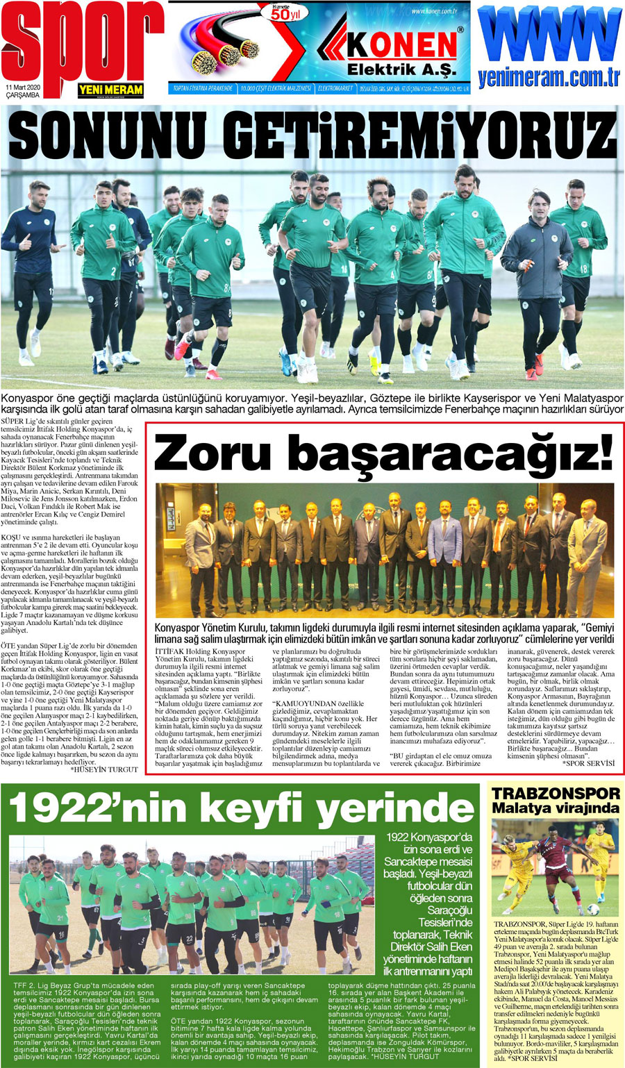 11 Mart 2020 Yeni Meram Gazetesi