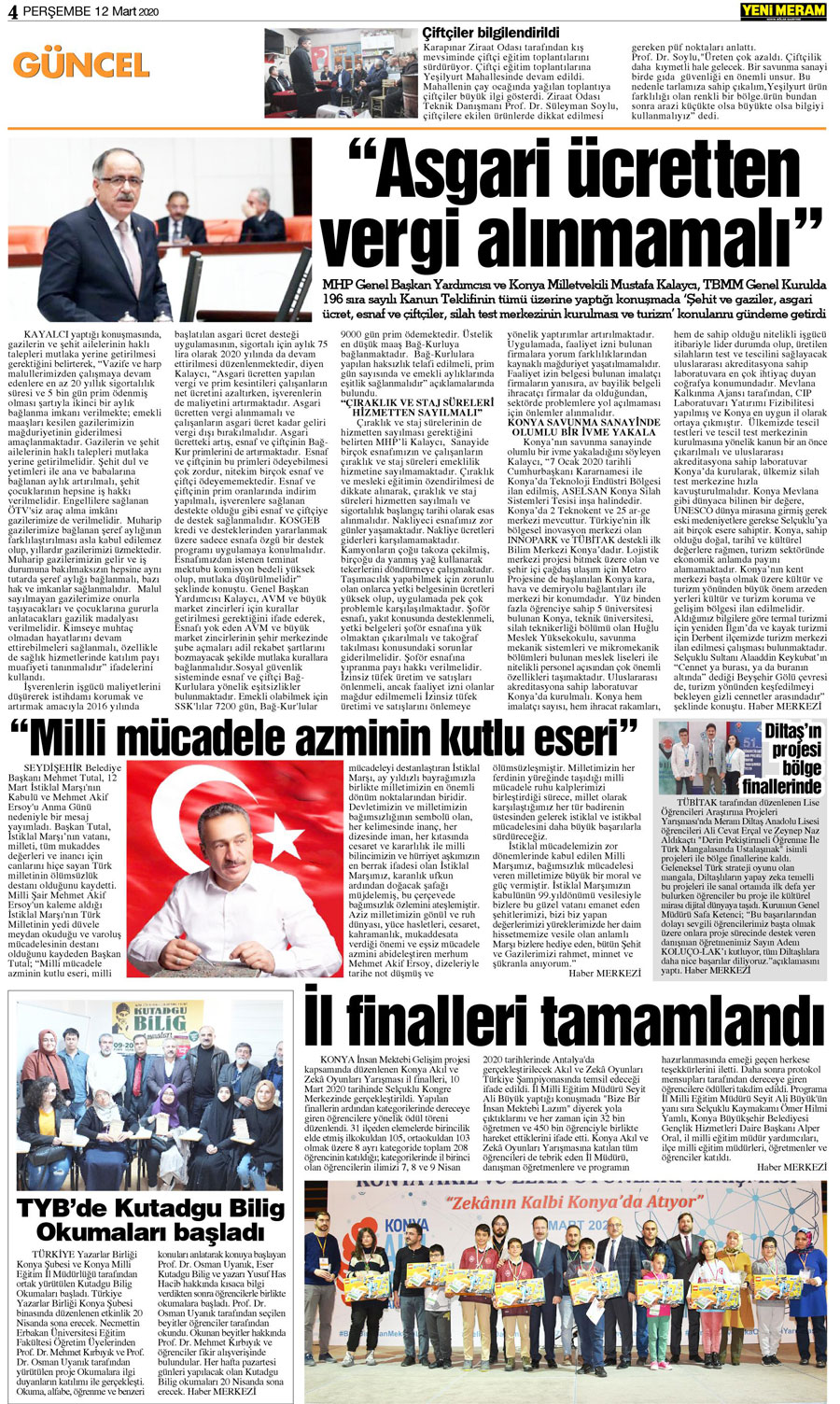 12 Mart 2020 Yeni Meram Gazetesi