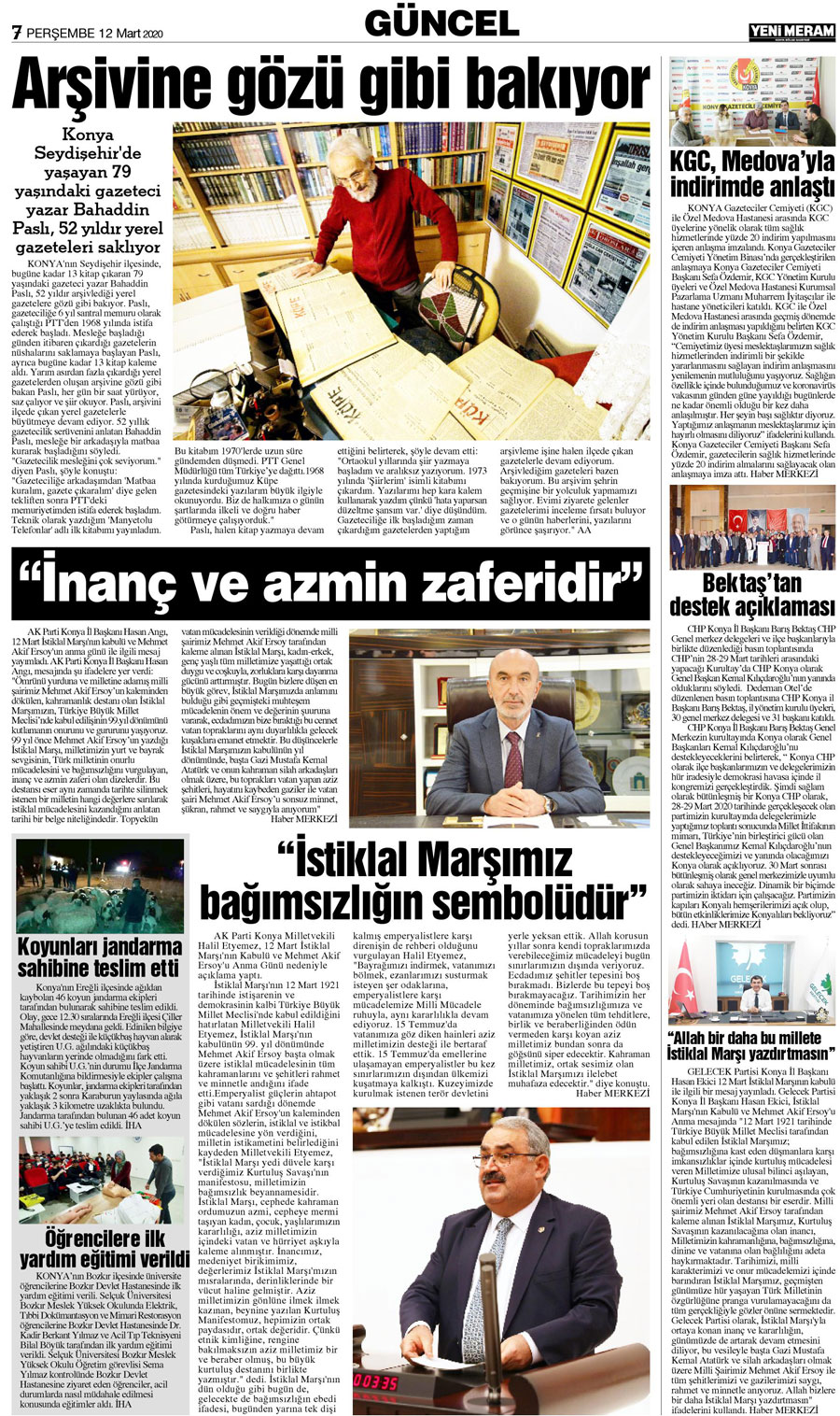 12 Mart 2020 Yeni Meram Gazetesi