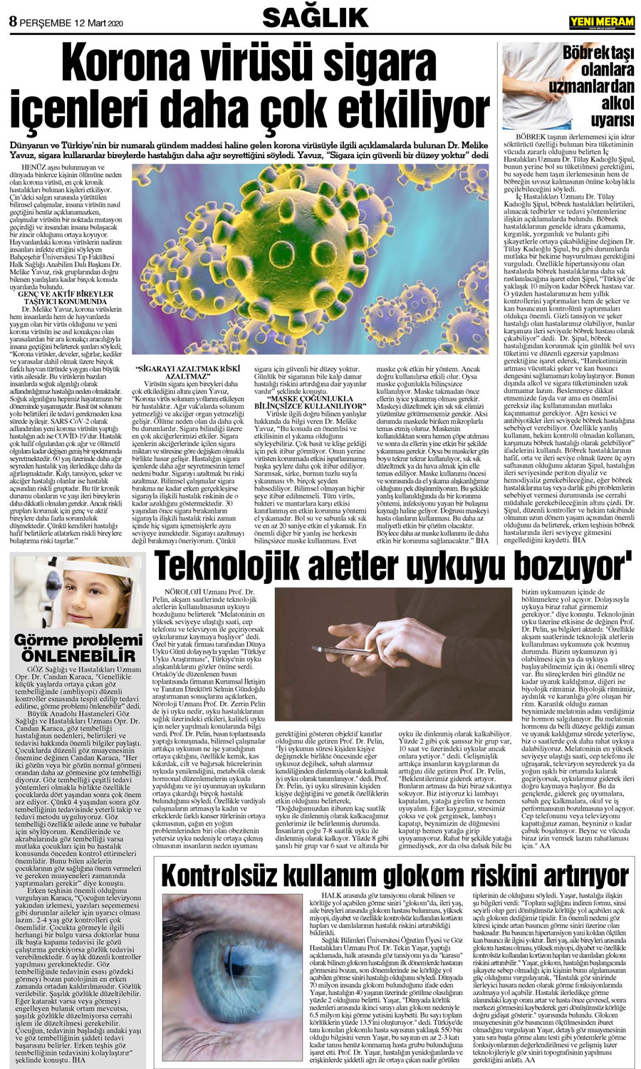 12 Mart 2020 Yeni Meram Gazetesi