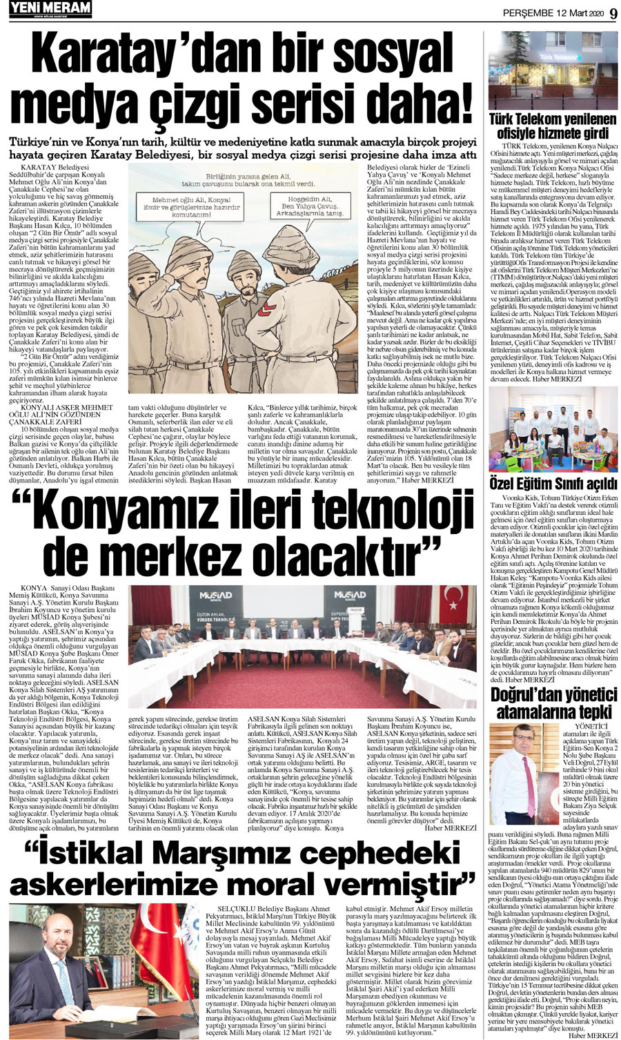 12 Mart 2020 Yeni Meram Gazetesi