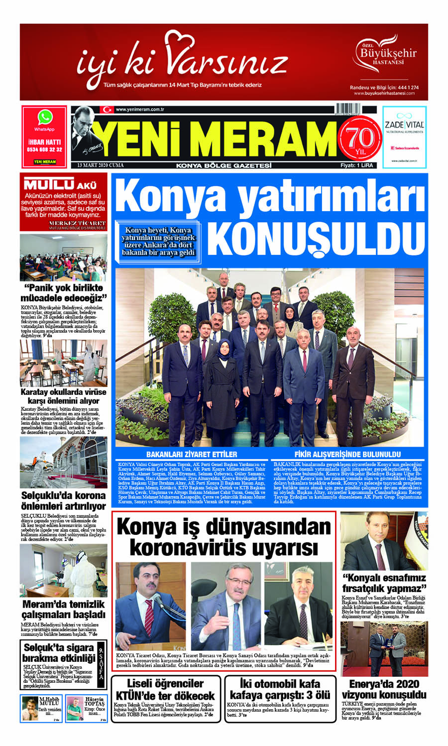 13 Mart 2020 Yeni Meram Gazetesi