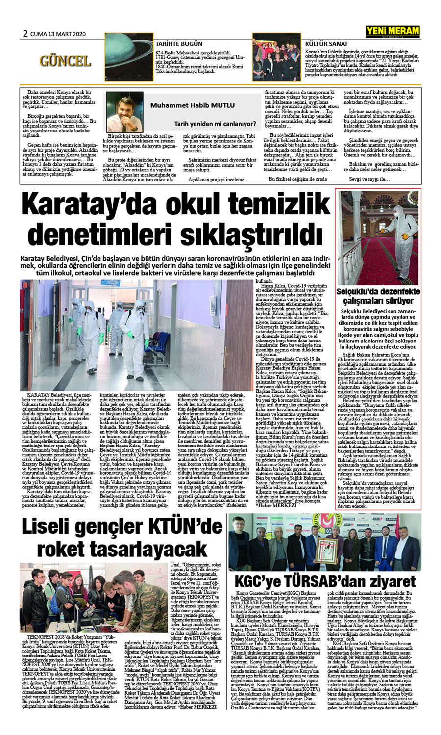 13 Mart 2020 Yeni Meram Gazetesi