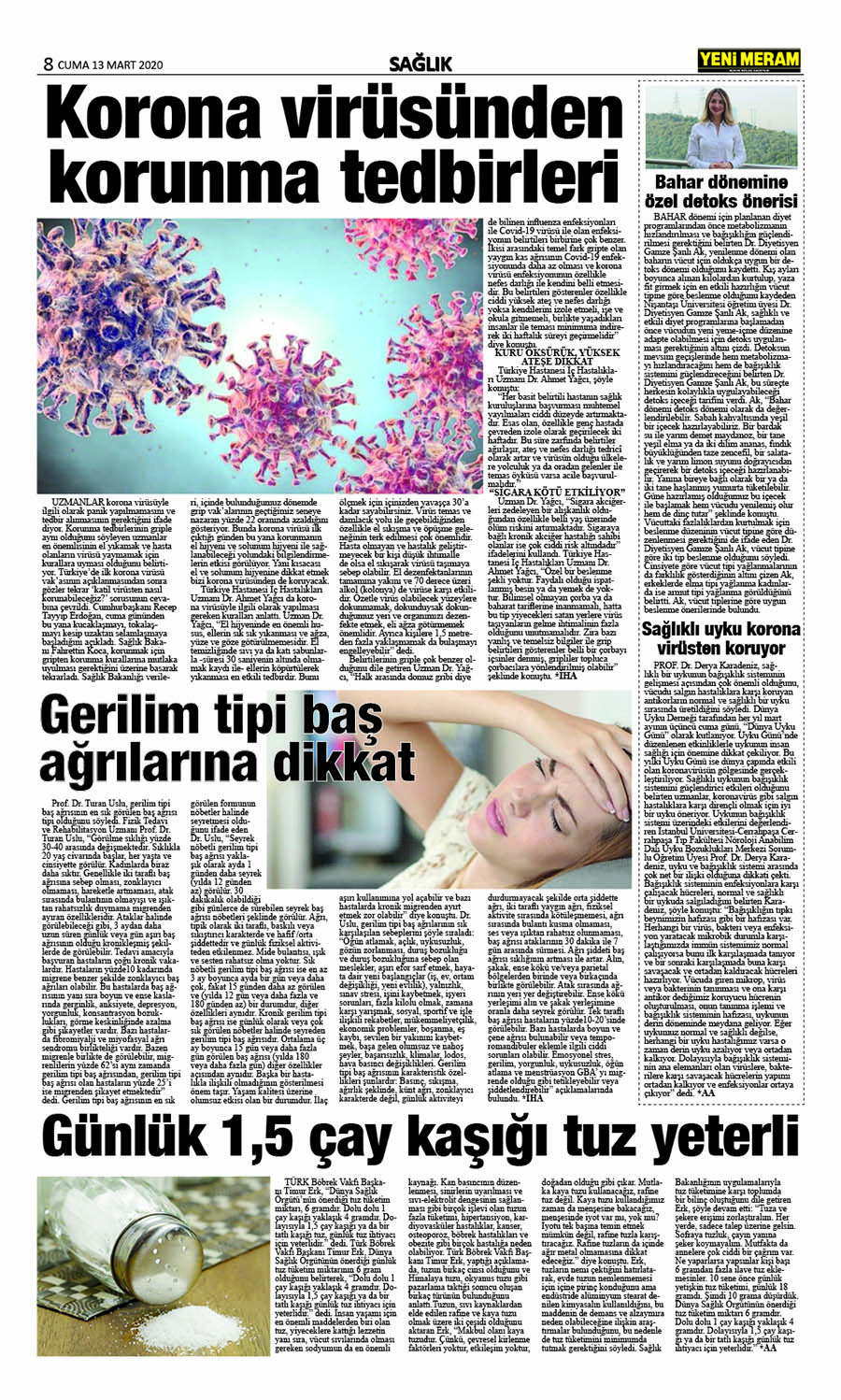 13 Mart 2020 Yeni Meram Gazetesi