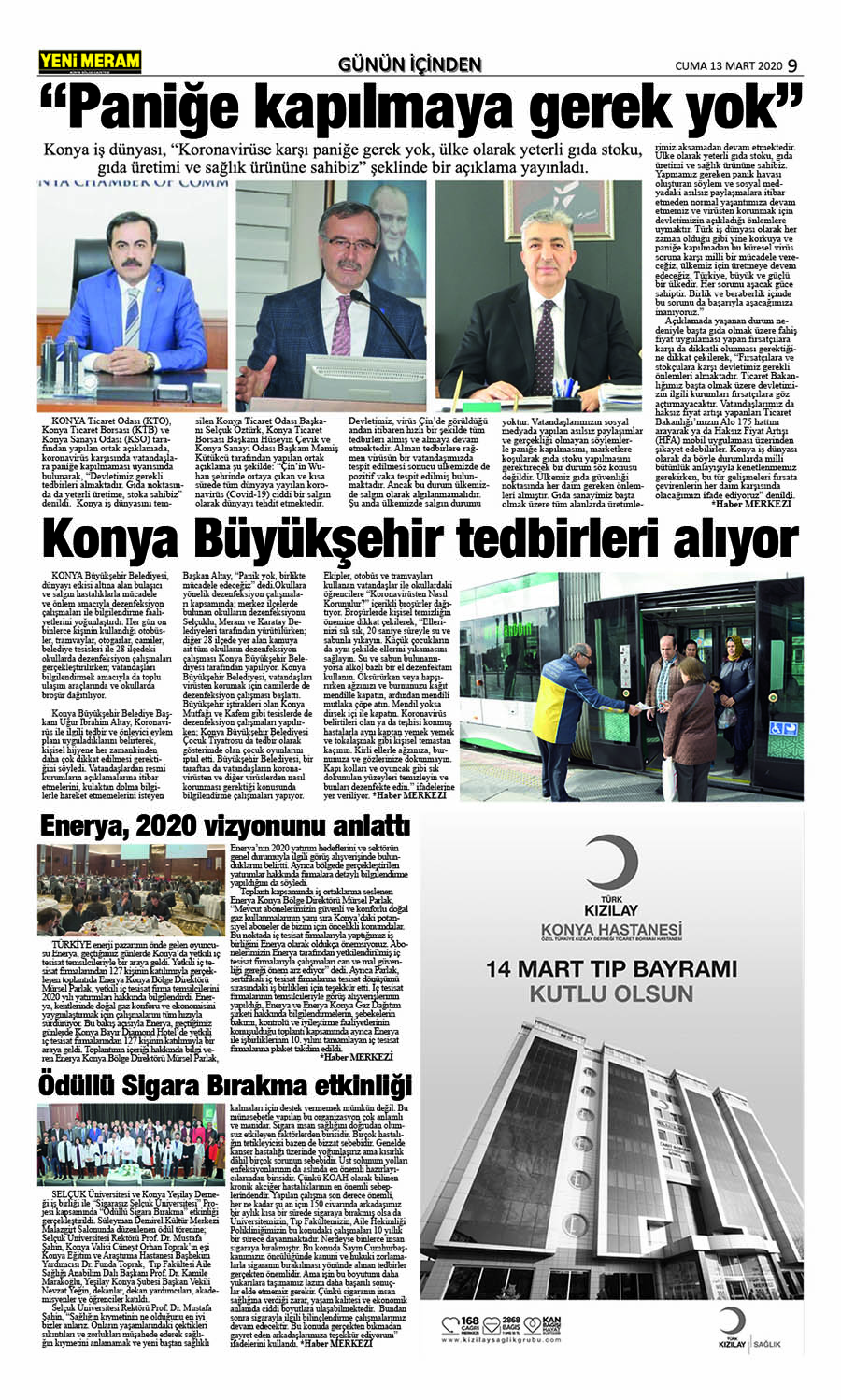 13 Mart 2020 Yeni Meram Gazetesi