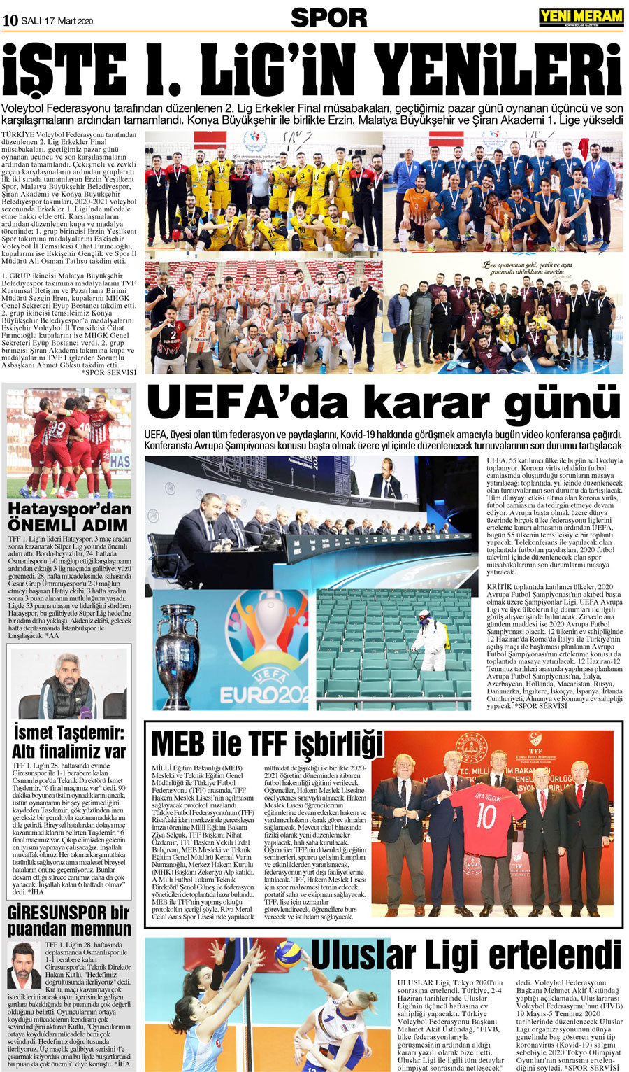 17 Mart 2020 Yeni Meram Gazetesi