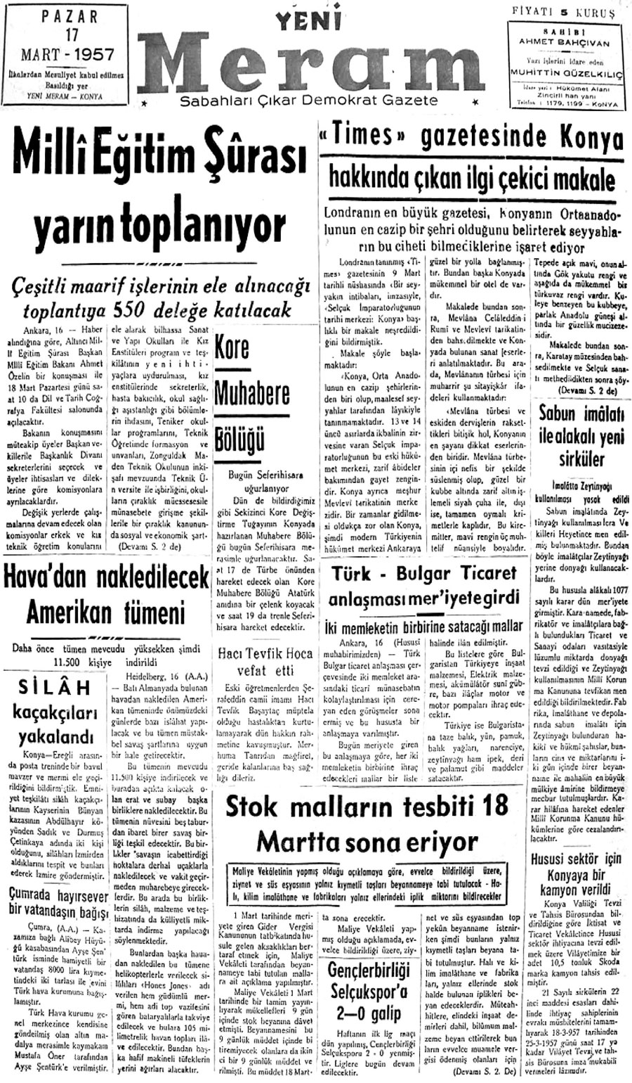 17 Mart 2020 Yeni Meram Gazetesi