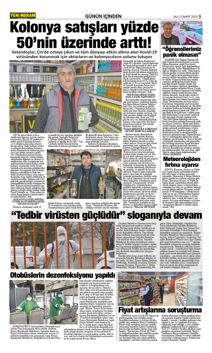 17 Mart 2020 Yeni Meram Gazetesi