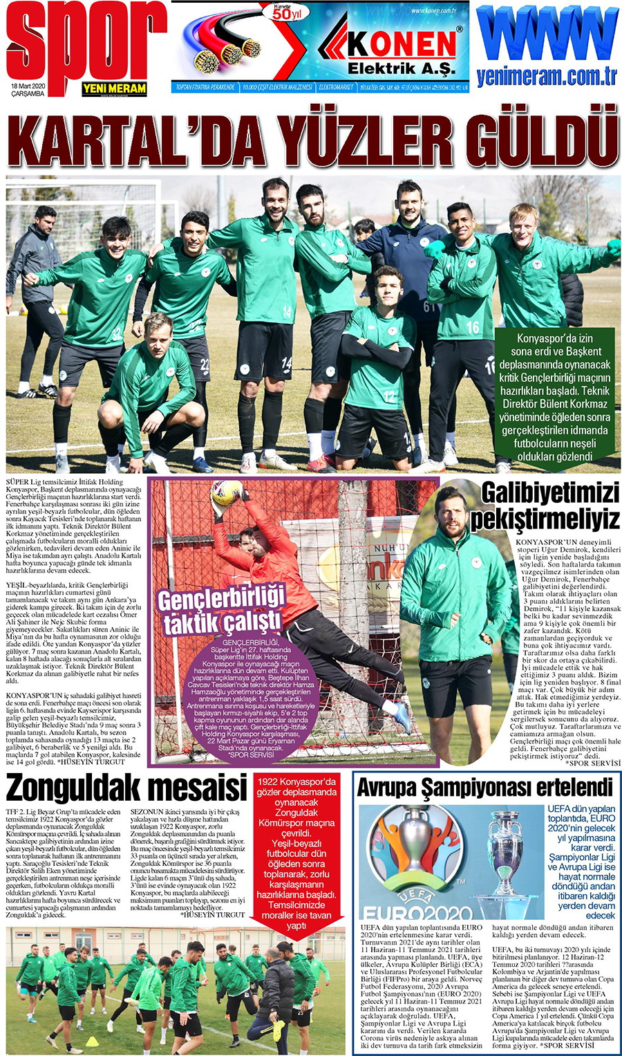 18 Mart 2020 Yeni Meram Gazetesi