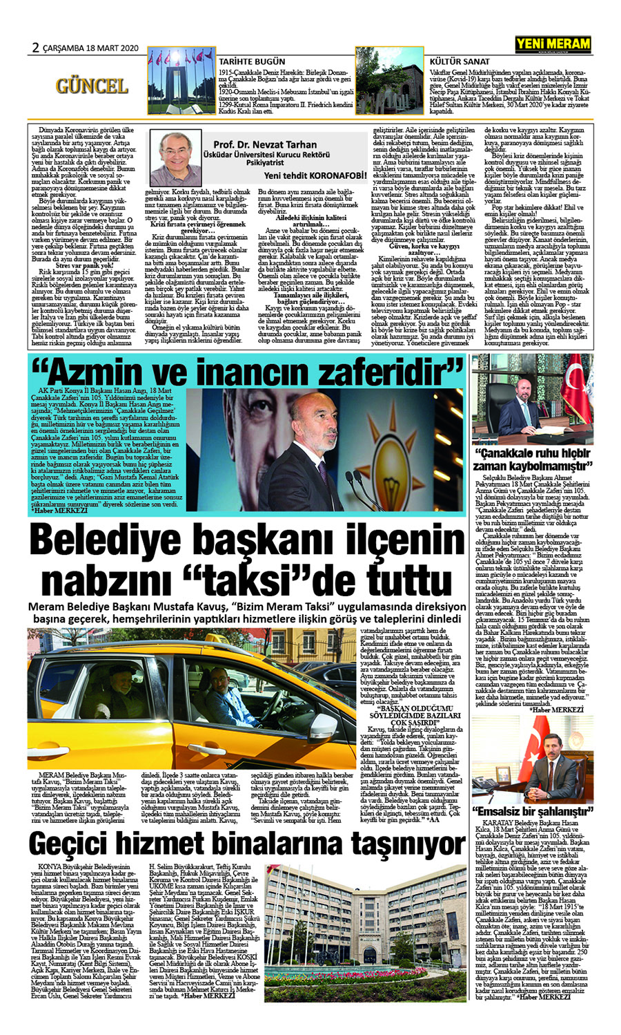 18 Mart 2020 Yeni Meram Gazetesi