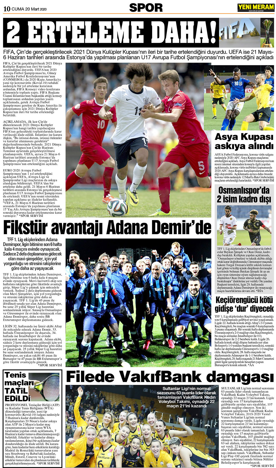 20 Mart 2020 Yeni Meram Gazetesi