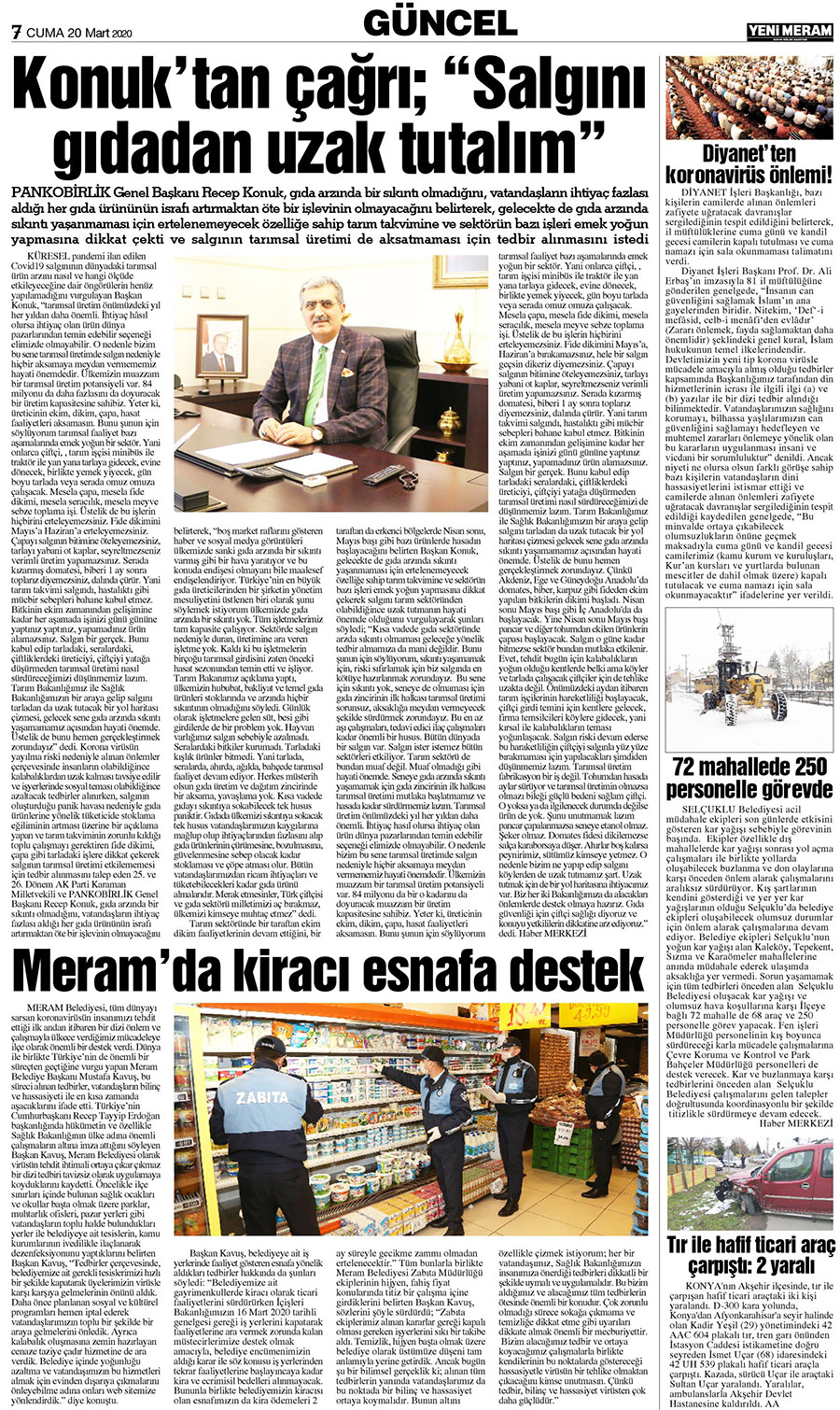 20 Mart 2020 Yeni Meram Gazetesi