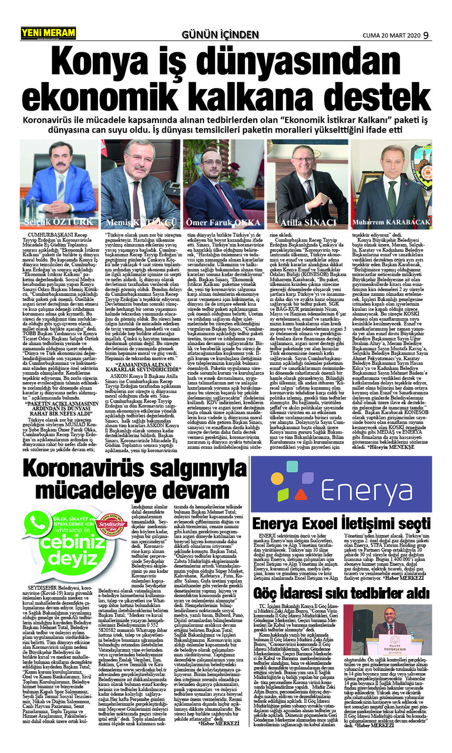 20 Mart 2020 Yeni Meram Gazetesi