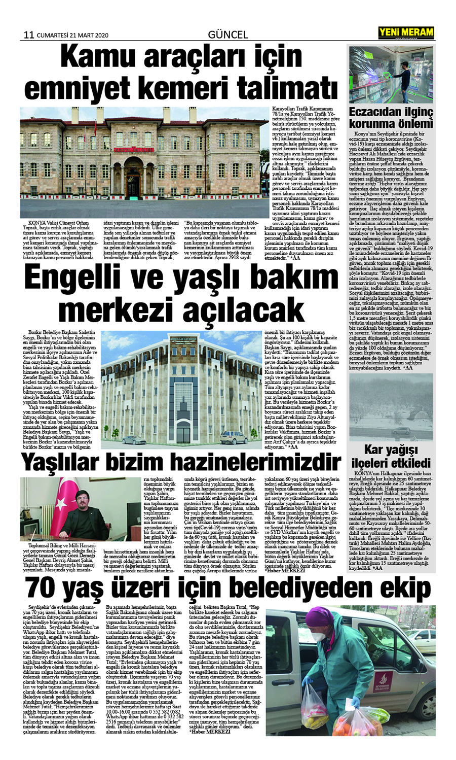 21 Mart 2020 Yeni Meram Gazetesi