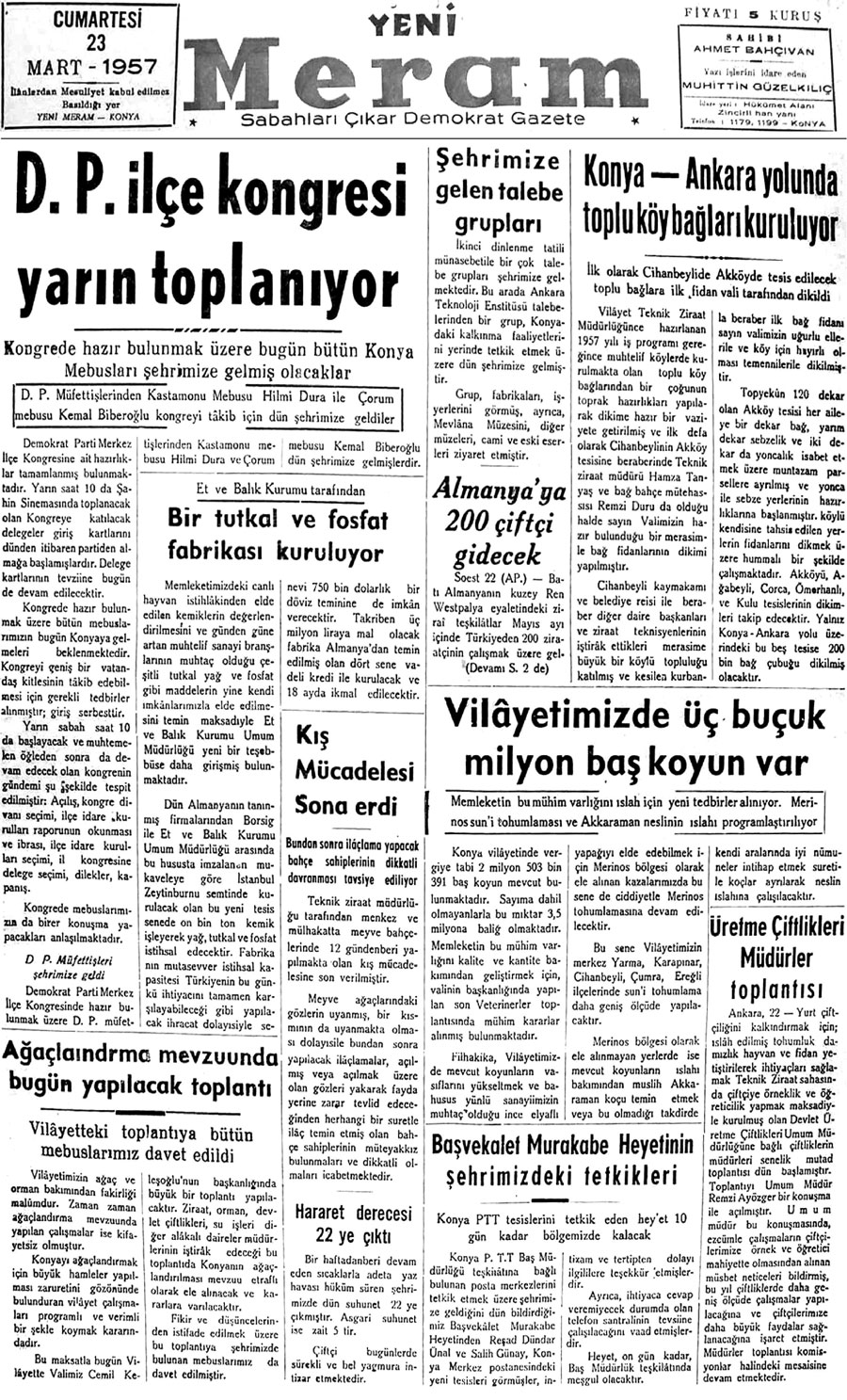 23 Mart 2020 Yeni Meram Gazetesi