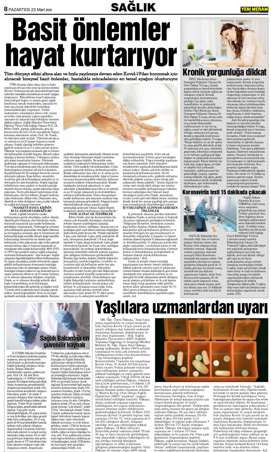 23 Mart 2020 Yeni Meram Gazetesi