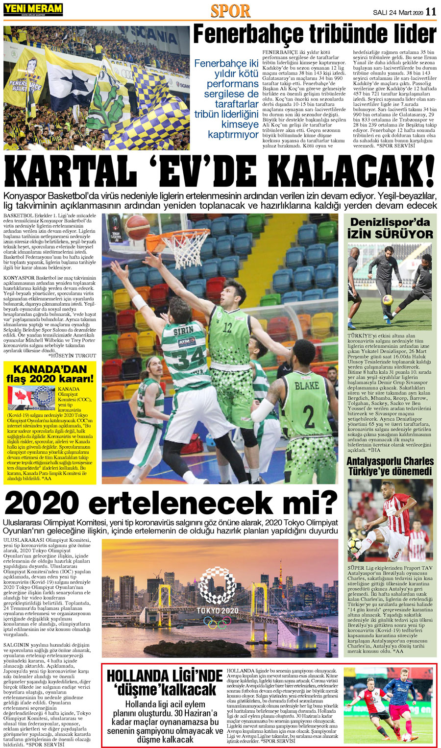 24 Mart 2020 Yeni Meram Gazetesi