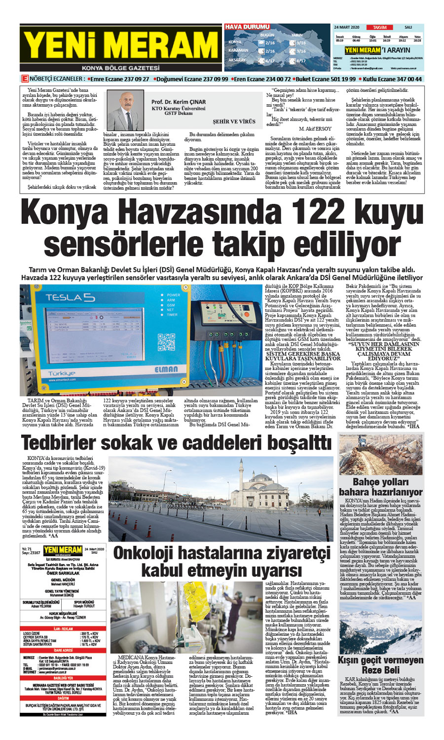 24 Mart 2020 Yeni Meram Gazetesi