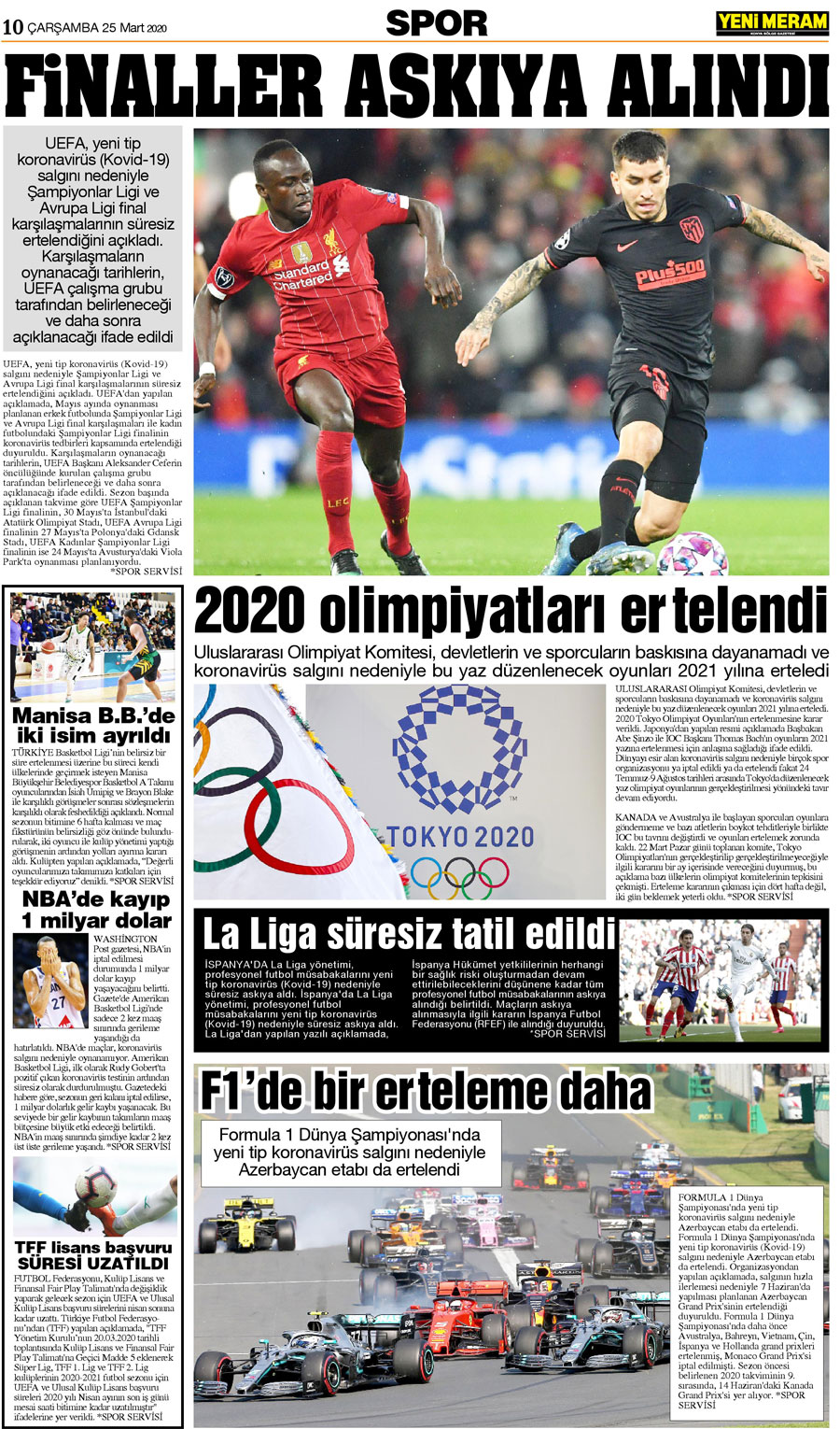 25 Mart 2020 Yeni Meram Gazetesi