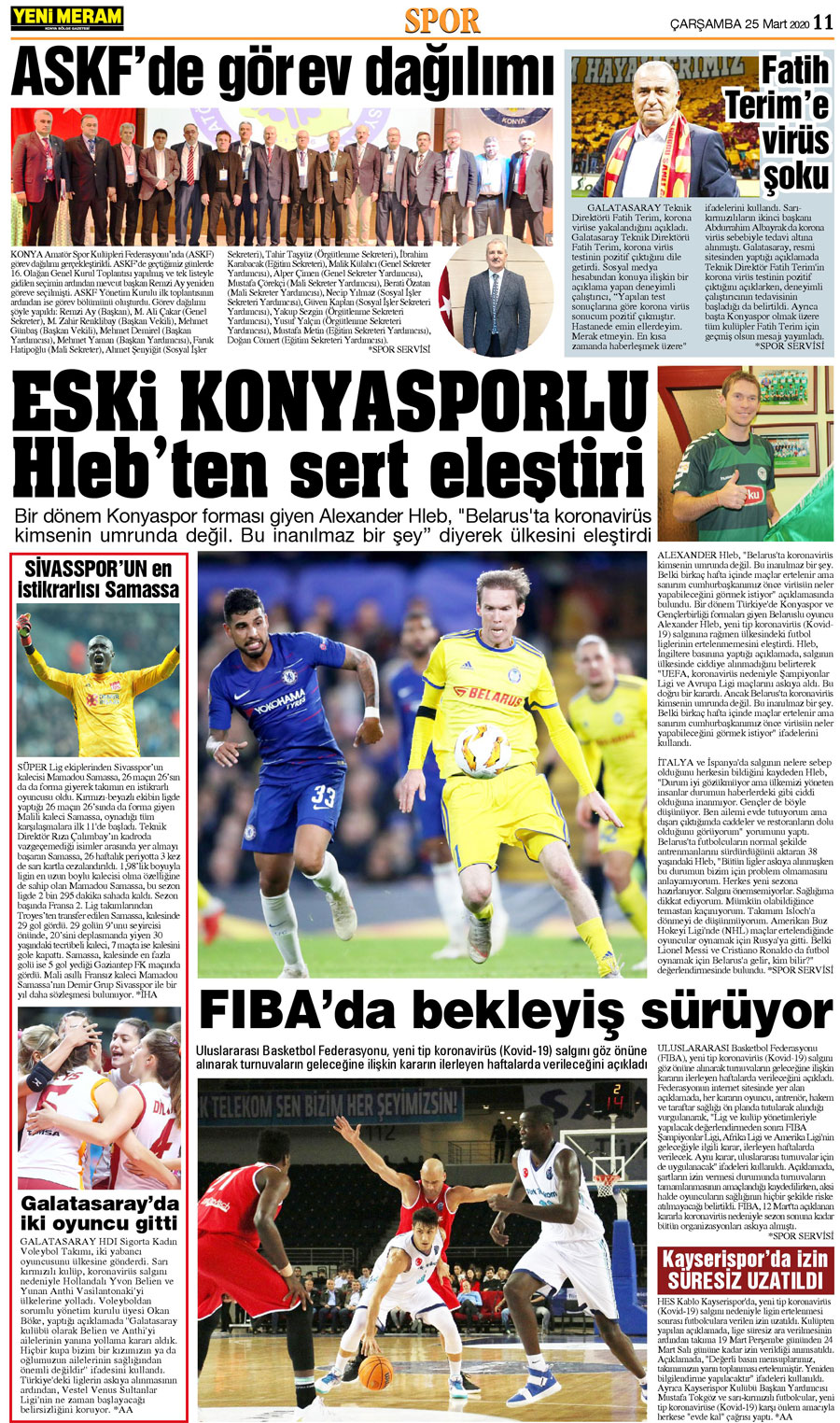 25 Mart 2020 Yeni Meram Gazetesi