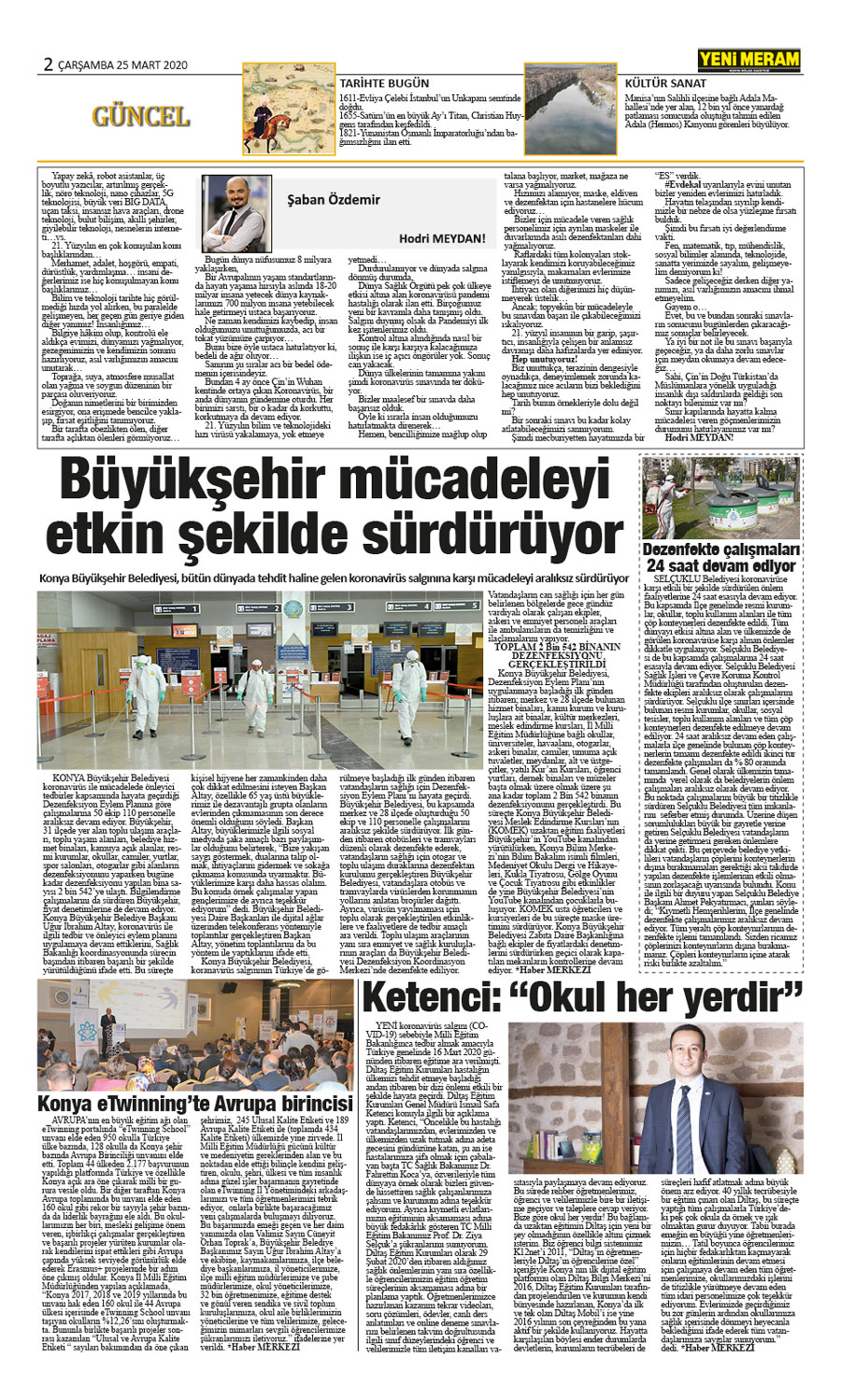 25 Mart 2020 Yeni Meram Gazetesi