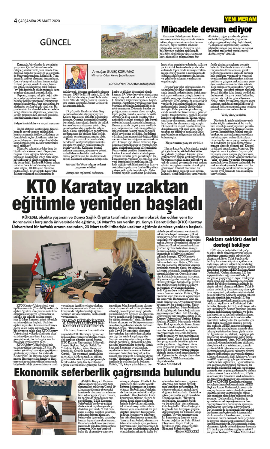 25 Mart 2020 Yeni Meram Gazetesi