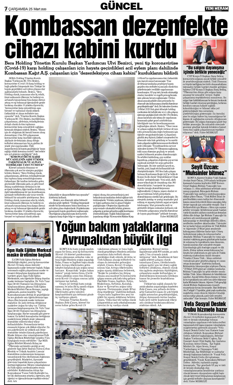 25 Mart 2020 Yeni Meram Gazetesi