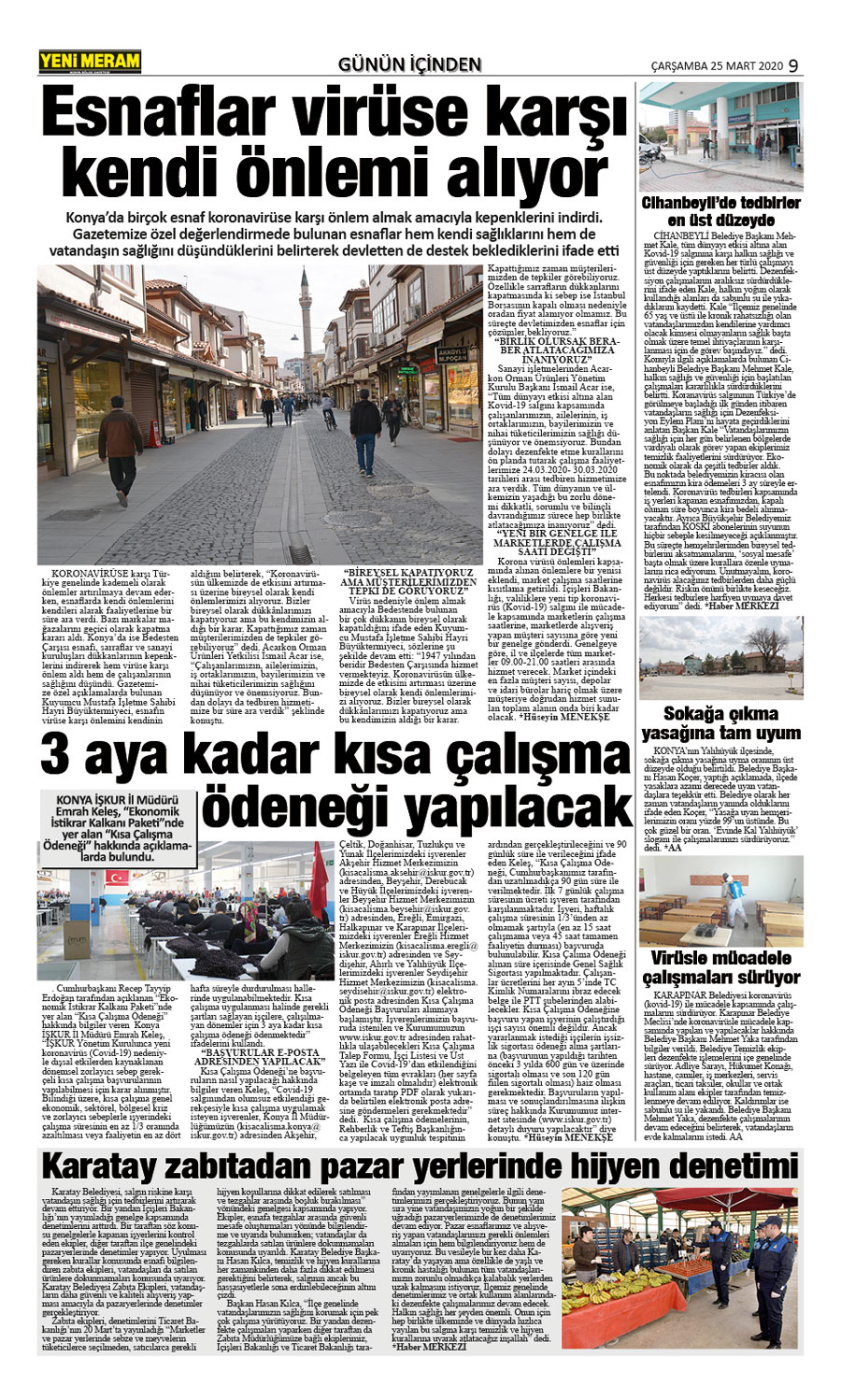 25 Mart 2020 Yeni Meram Gazetesi