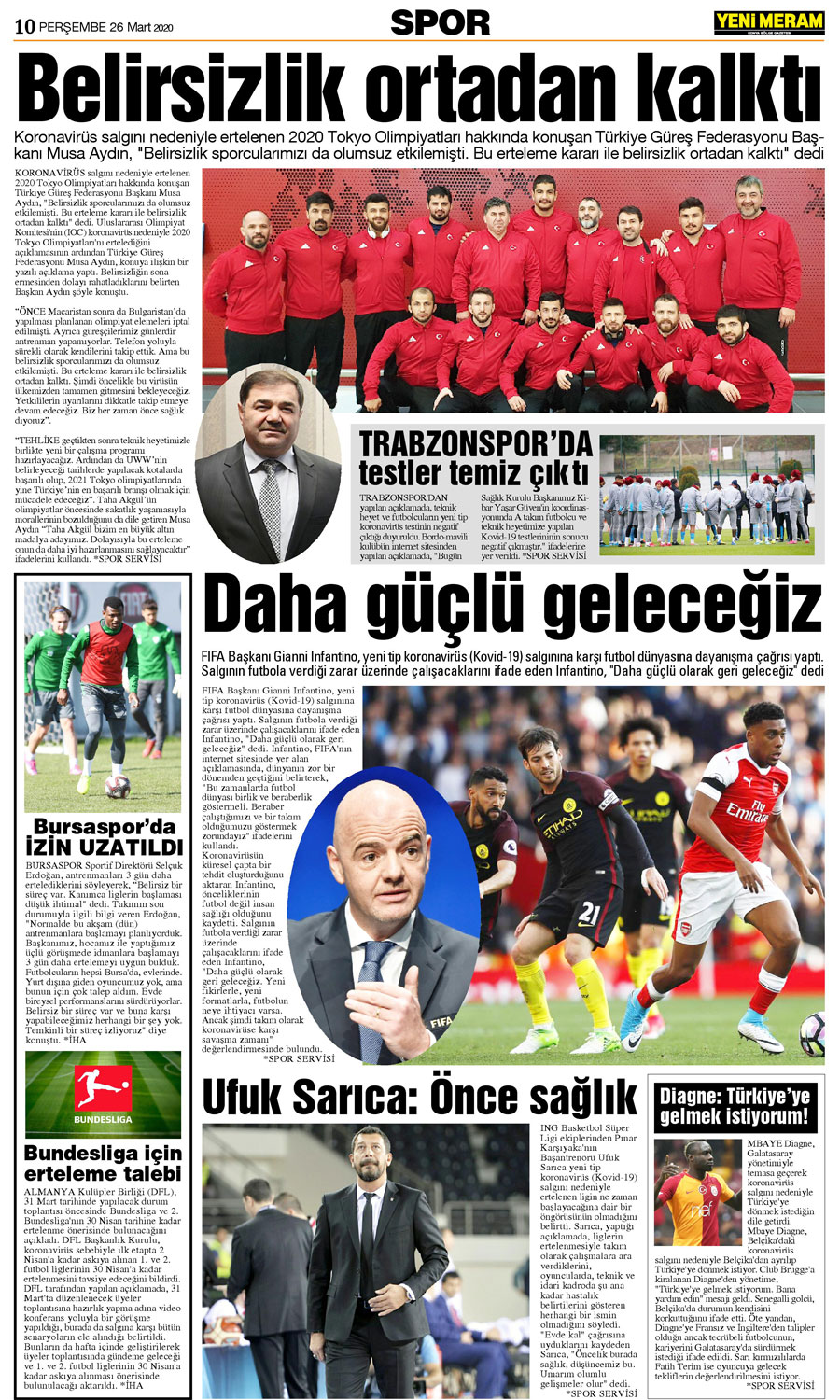 26 Mart 2020 Yeni Meram Gazetesi