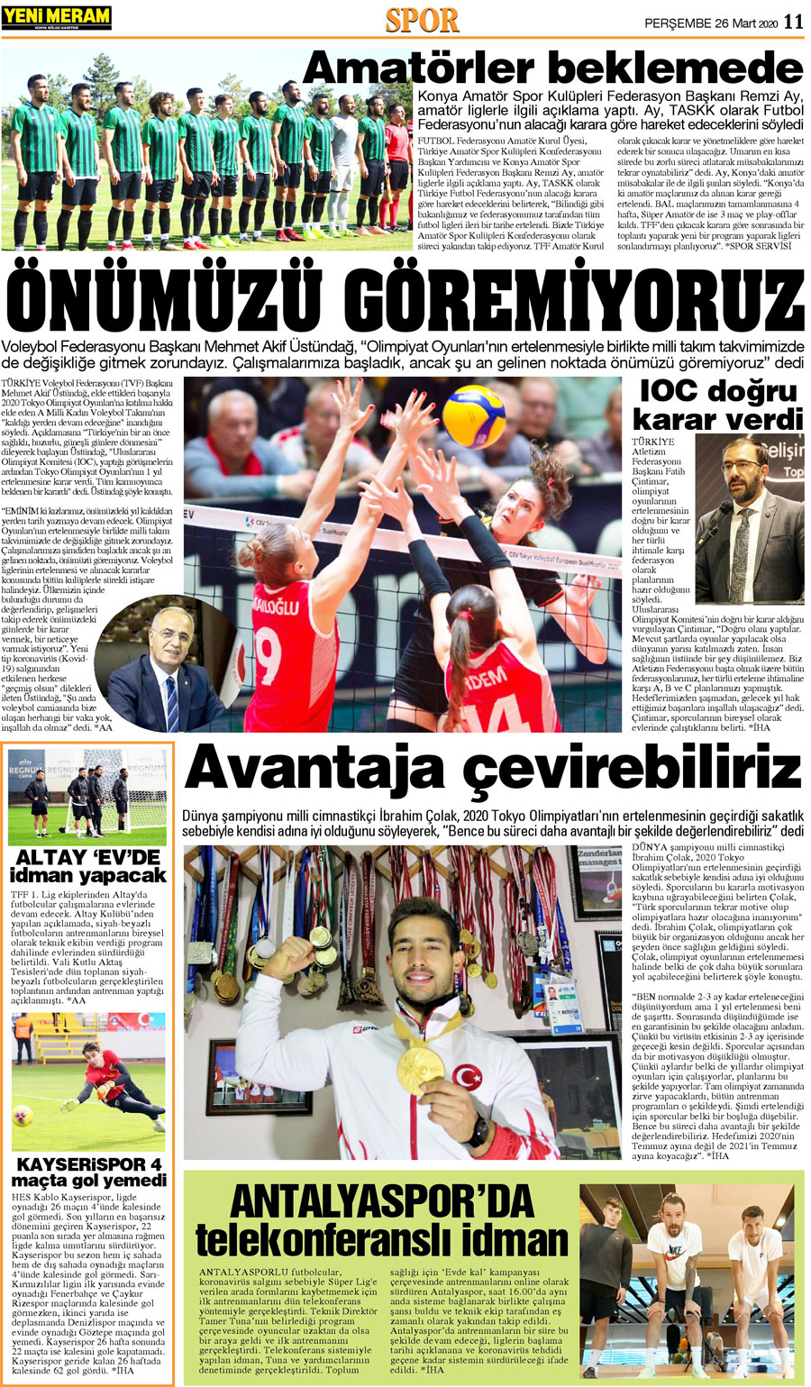 26 Mart 2020 Yeni Meram Gazetesi