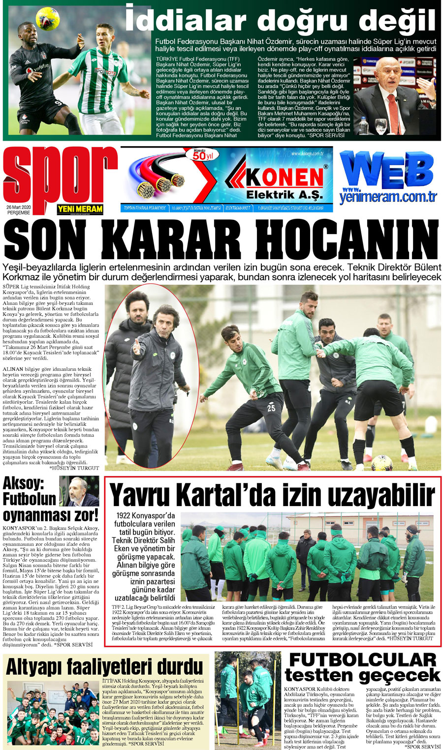 26 Mart 2020 Yeni Meram Gazetesi