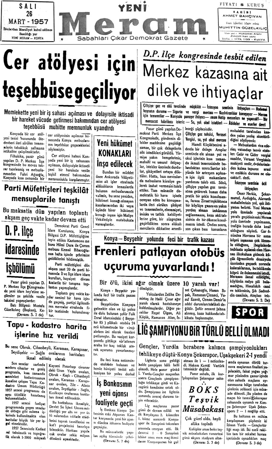 26 Mart 2020 Yeni Meram Gazetesi