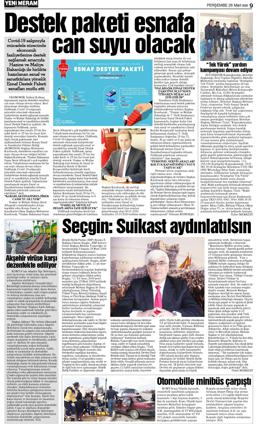 26 Mart 2020 Yeni Meram Gazetesi