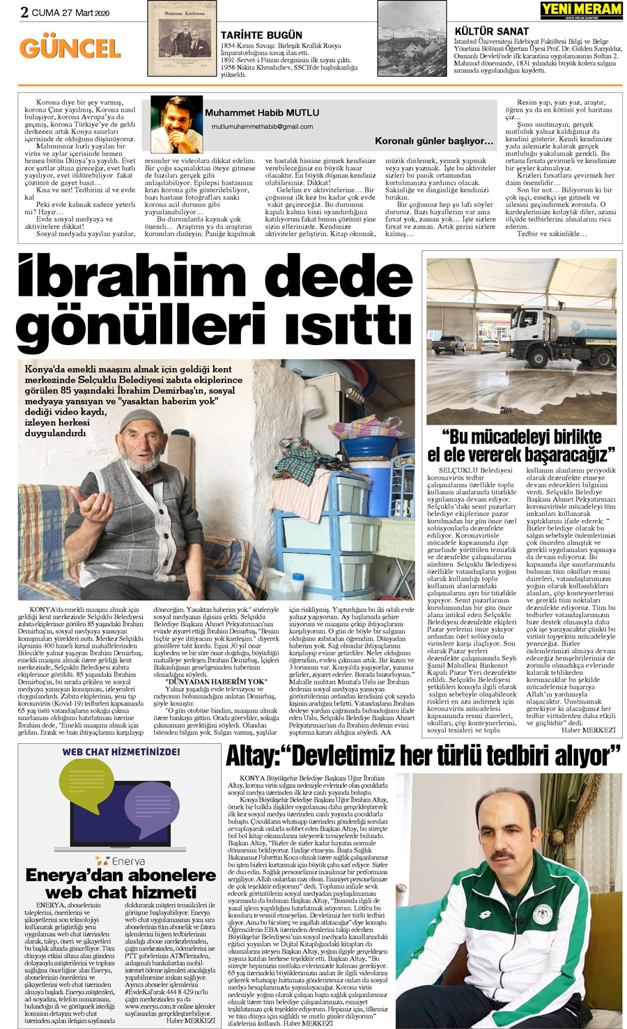 27 Mart 2020 Yeni Meram Gazetesi