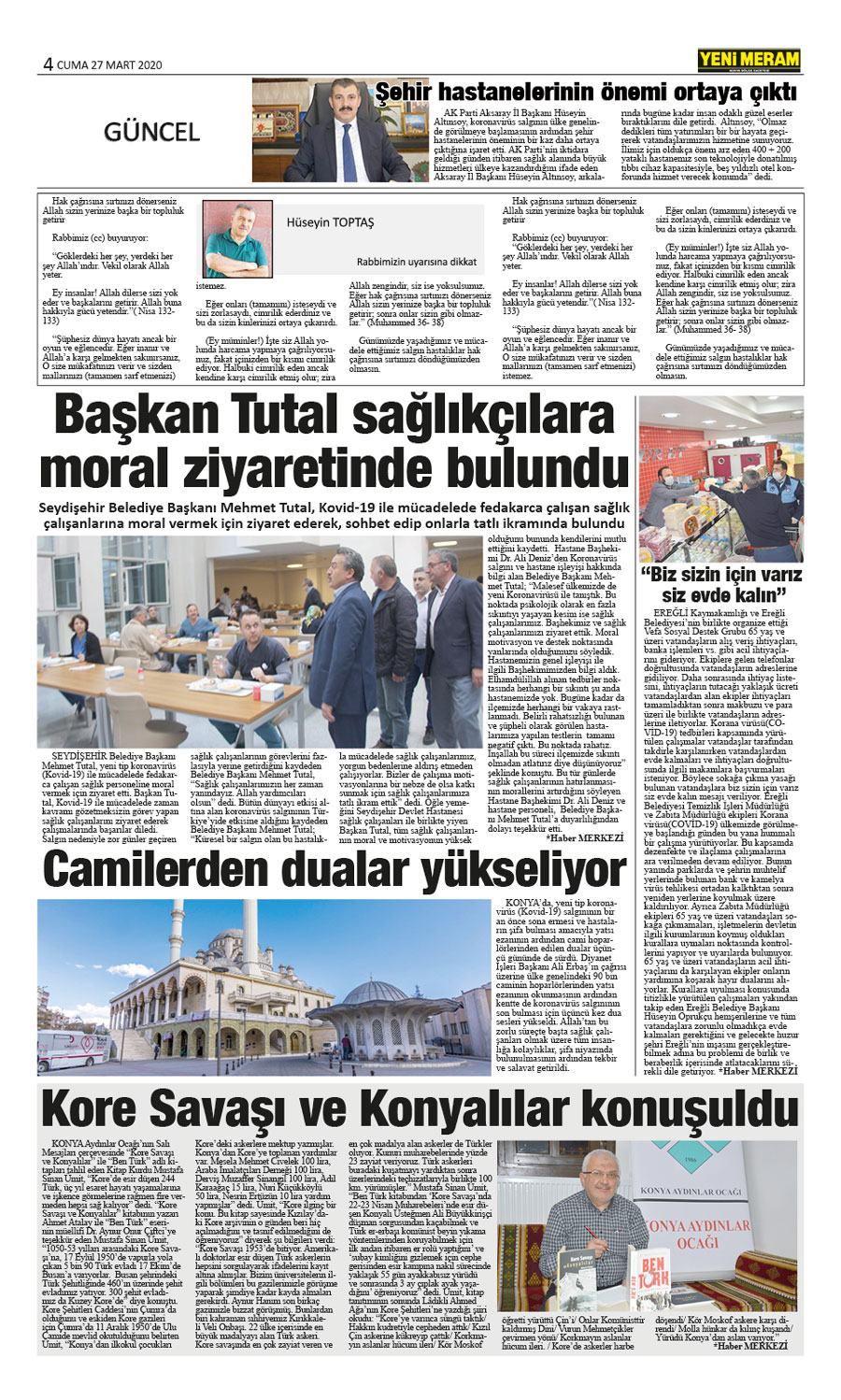 27 Mart 2020 Yeni Meram Gazetesi