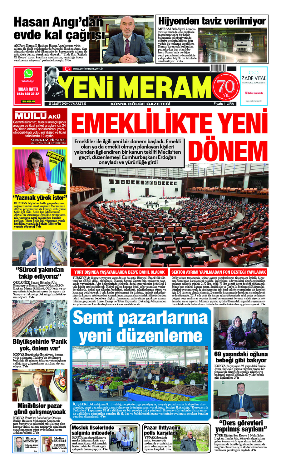 28 Mart 2020 Yeni Meram Gazetesi