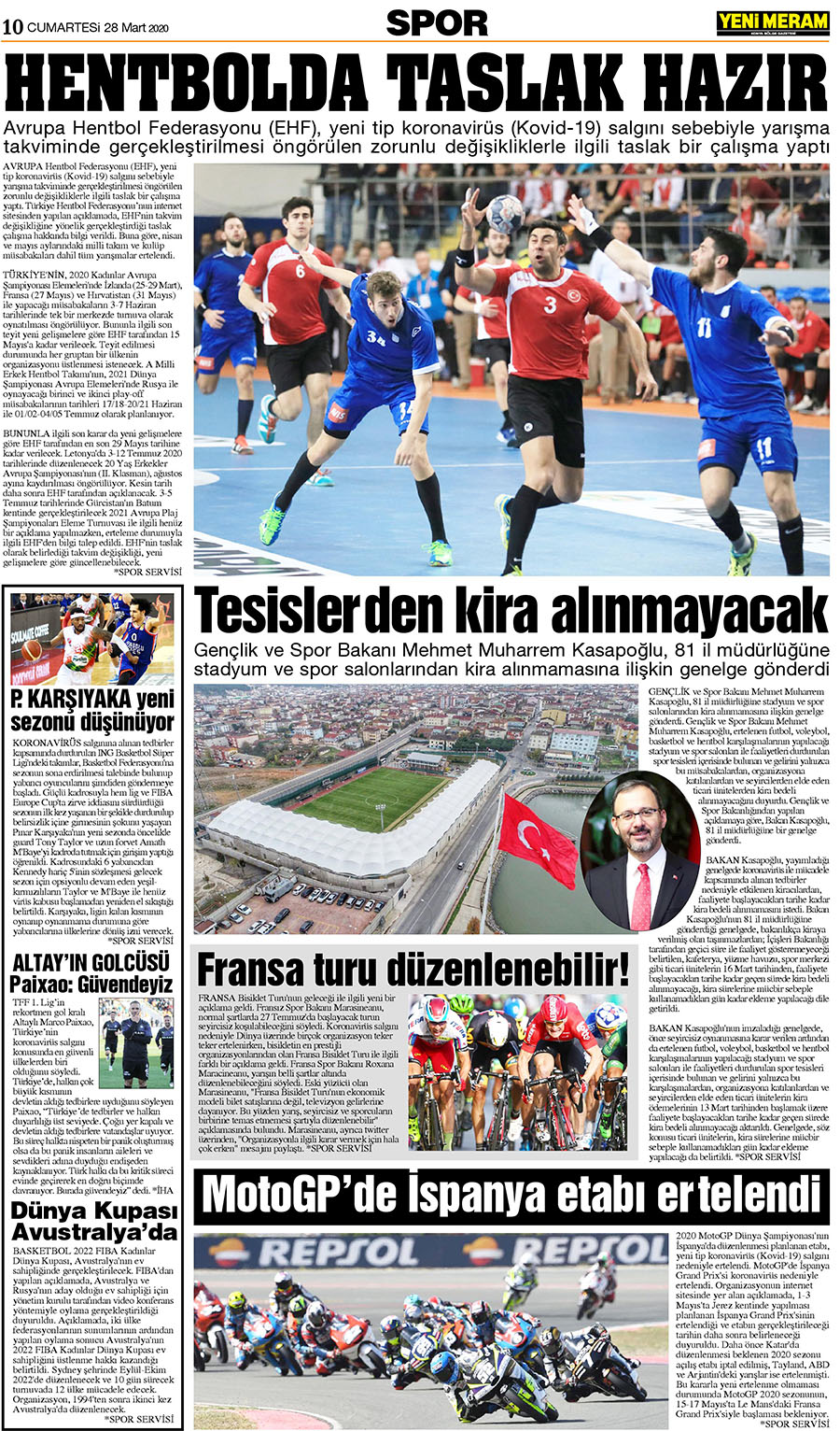 28 Mart 2020 Yeni Meram Gazetesi