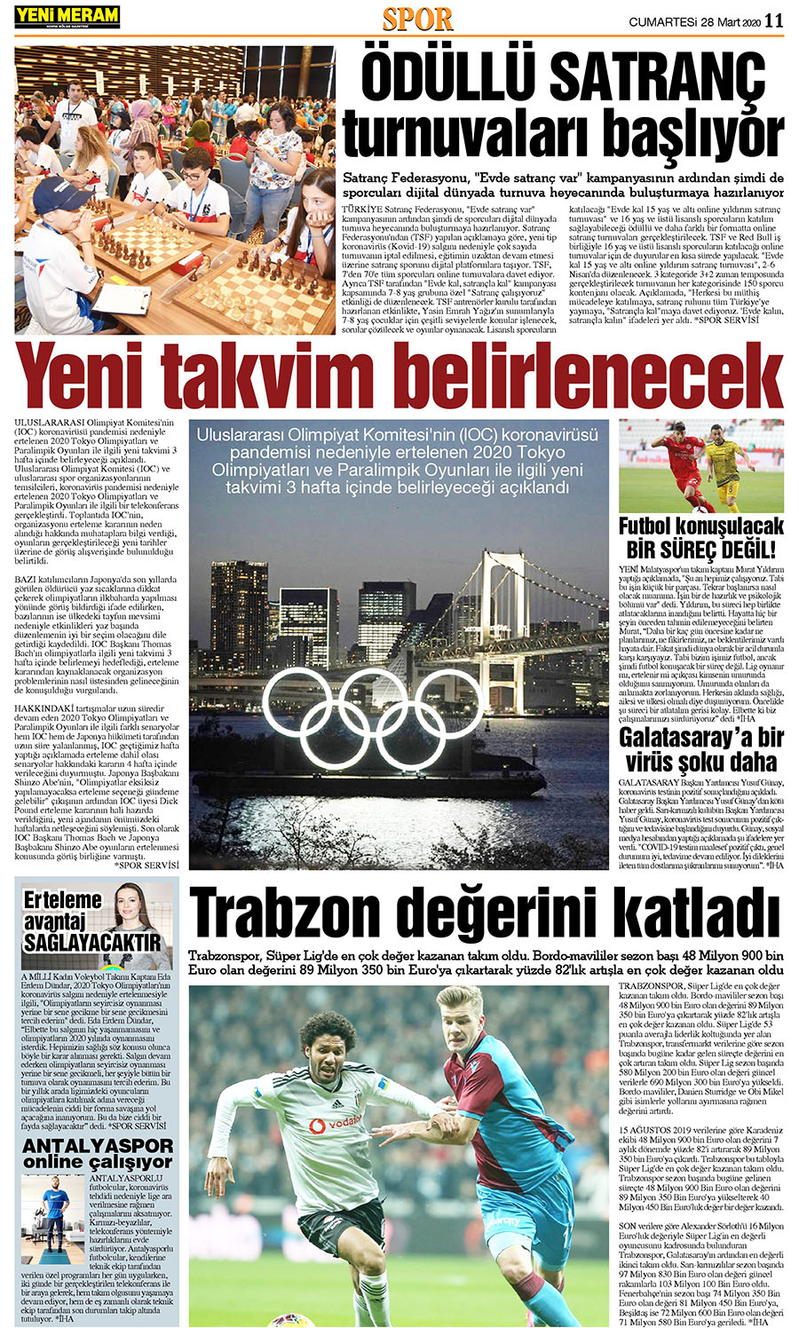 28 Mart 2020 Yeni Meram Gazetesi